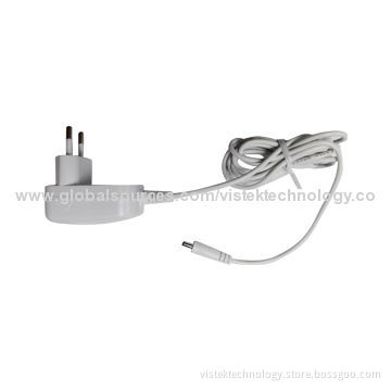 12V/300mA AC/DC Switching Adapter in White/Black, EU Plug